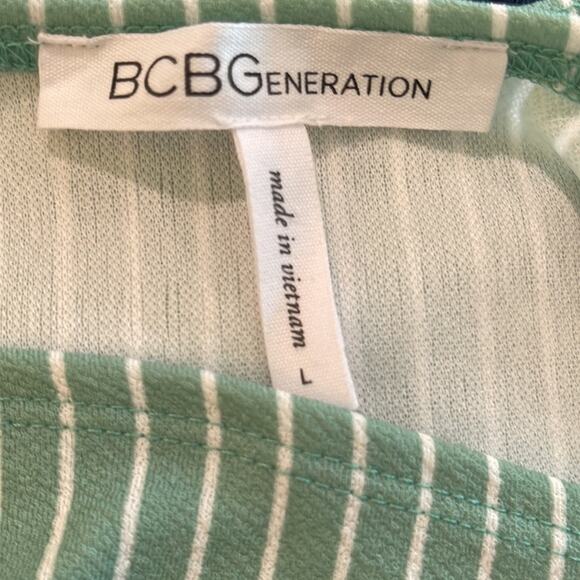 New ~ BCBGENERATION ~ Striped Square Neck Bodysuit ~ sz L - Picture 4 of 7